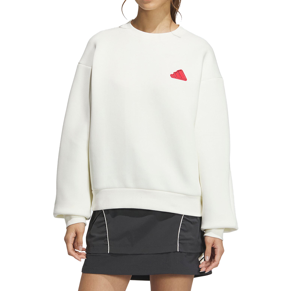 Adidas CW Crew 女款 紅色 運動 休閒 圓領 上衣 CNY 新年 亞規 寬鬆 長袖 JZ1641