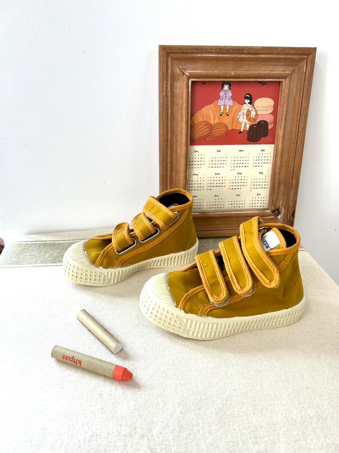 NOVESTA   魔鬼氈高筒帆布鞋STAR DRIBBLE KID WAX COTTON MUSTARD