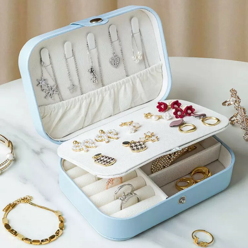 Medium-Sized Double-Layer Jewelry Organizer Box