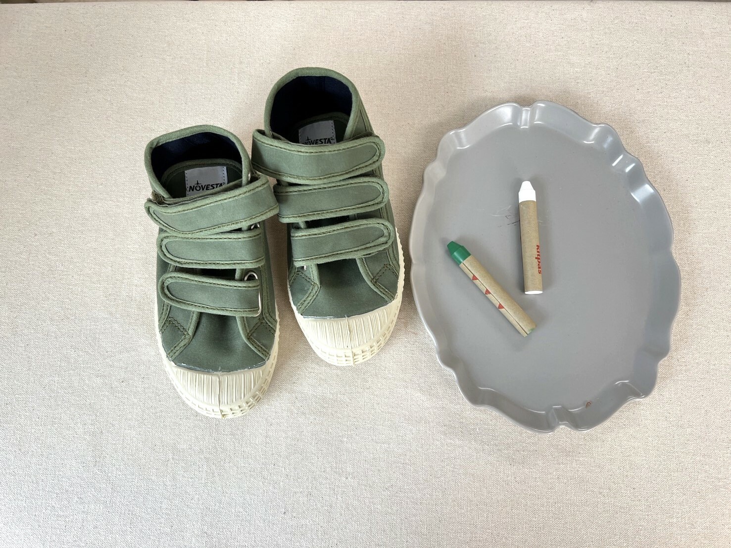 NOVESTA   魔鬼氈高筒帆布鞋STAR DRIBBLE KID WAX COTTON SAGE