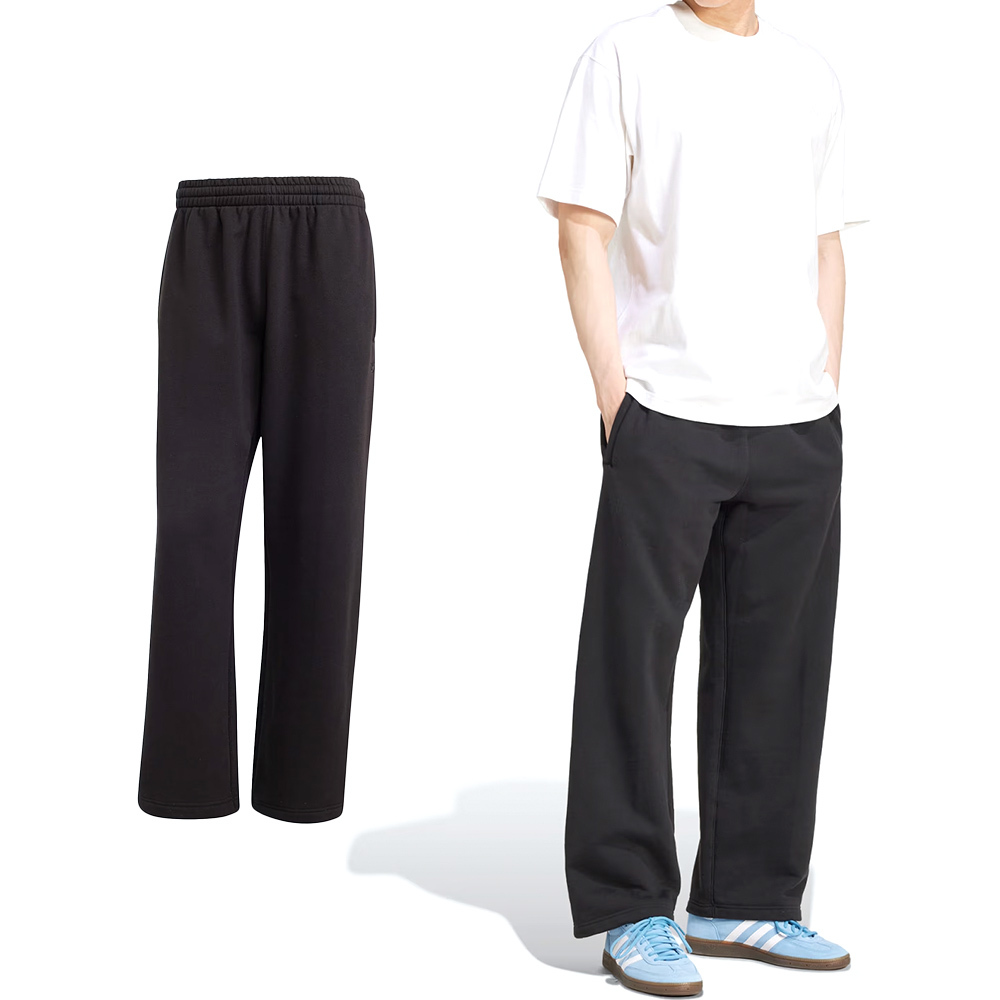 Adidas P ESS Wide PT 男款 黑色 運動 休閒 亞規 腰部鬆緊 口袋 拉鍊 三葉草 長褲 IY2251