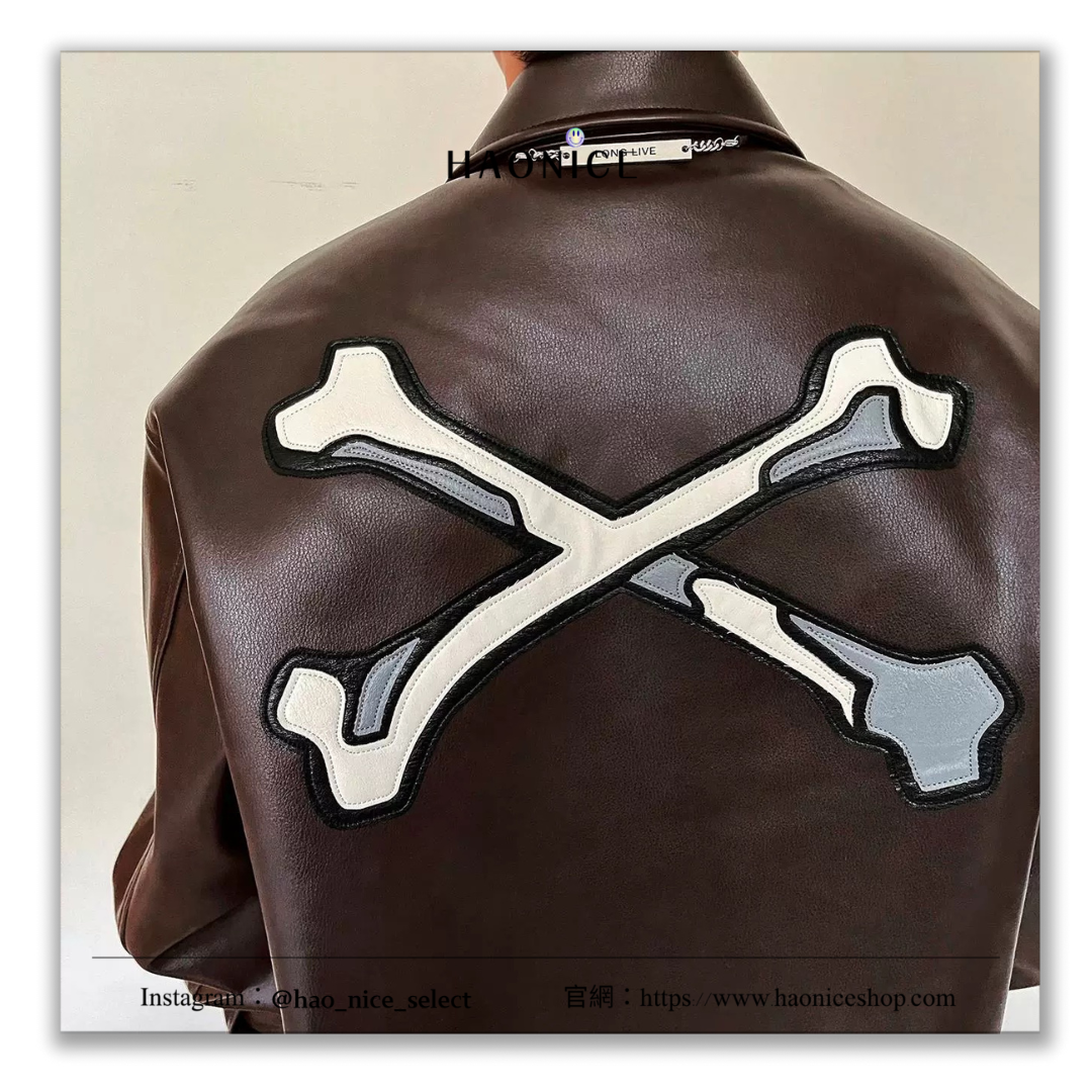 【HAO NICE 】日本🇯🇵潮流 WTAPS JFW-01 MA1 22AW 秋冬爆款 日系復古風骨頭 重磅皮衣 細節🈵分 長袖 皮衣棒球外套🔥