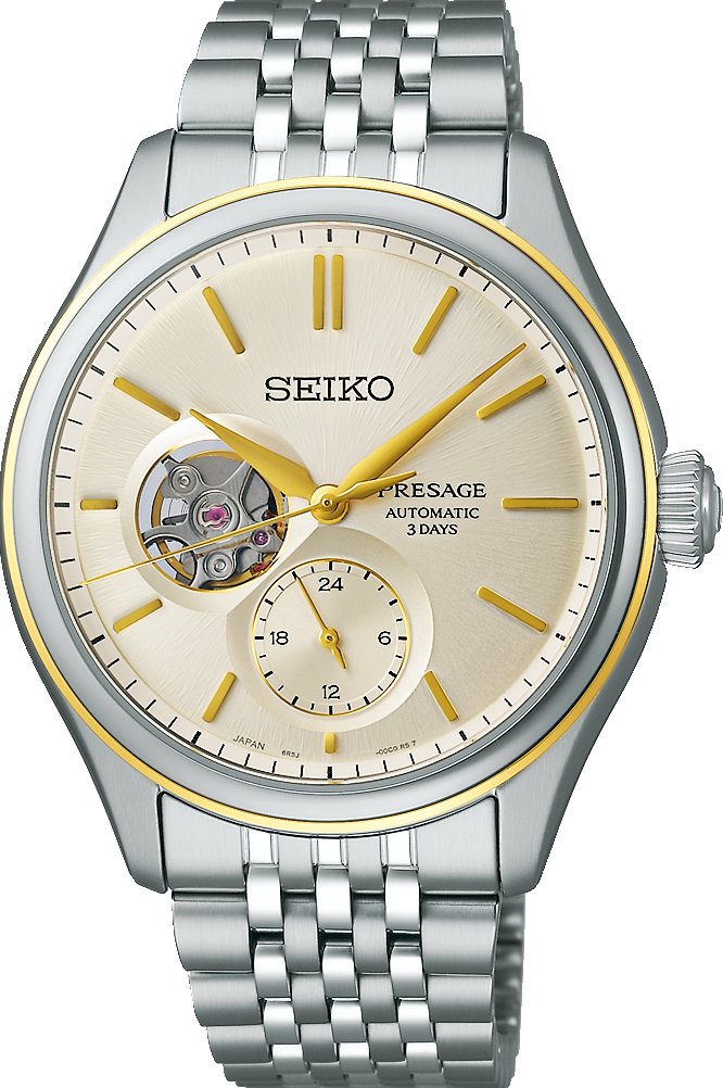 萬年鐘錶 - SEIKO Presage  日式職人美學開芯不鏽鋼機械3日鍊男錶 SPB480J1 / 6R5J-00C0G  錶徑40.2MM