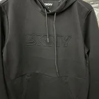 [S] DKNY LOGO FRONT EMBROIDERED HOODIE JACKET,BLACK, DK34HD1941-BLK (SD1181)