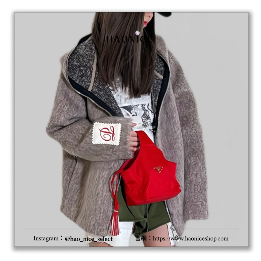 【HAO NICE 】韓國🇰🇷潮流 ADER 24FW秋冬新款袖子大標設計搭配純素色 高級感十足 長袖羔羊絨 毛毛外套❤️