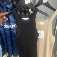 [S] DKNY SQUARE NECK RIB MIDI DRESS,BLACK, DJ4R0339-BLK (SD1187)