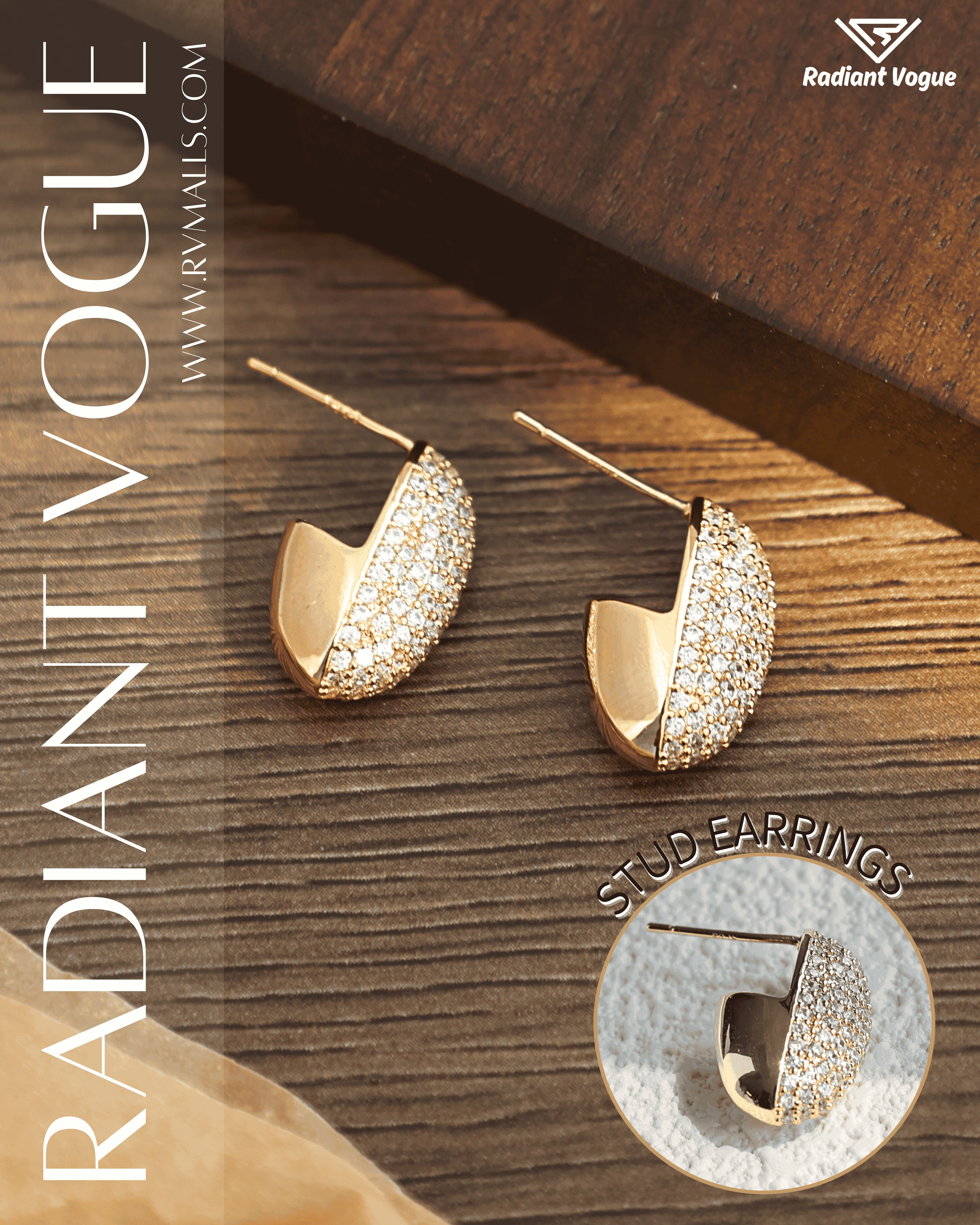 奢華金色設計搭配精緻人工鑽石, 展現高端質感, 適合日常穿搭與正式場合佩戴, 輕量設計提供全天舒適體驗。