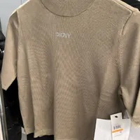 [S] DKNY MOCK NECK LOGO SWEATER,IT FATIG/CLEAR, DJ4R0451-I5J (SD1198)