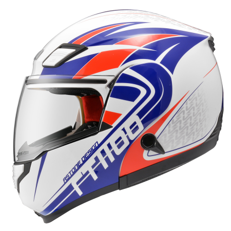 ASTONE RT1100 白 GG23紅藍 彩繪 內墨片 全罩式帽款 可掀式帽款