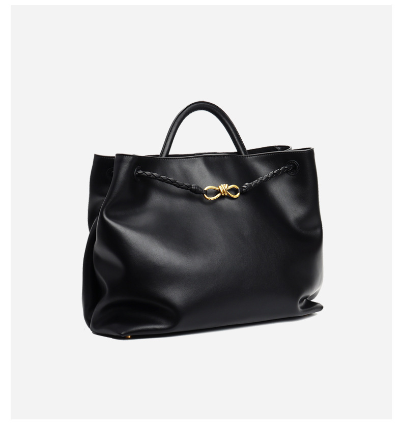 金屬扭結 牛皮大方包(多色)(33公分)