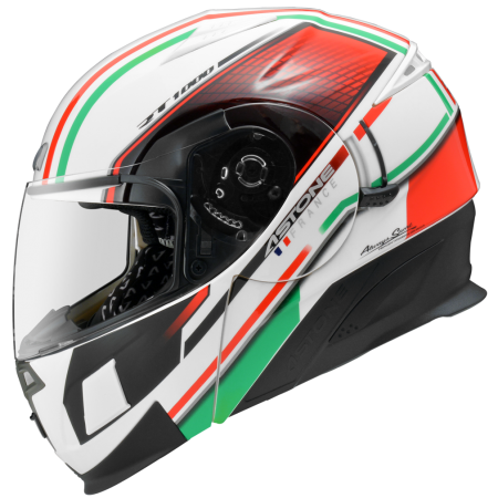 ASTONE RT1000 白 AB15紅綠 彩繪 內墨片 全罩式帽款 可掀式