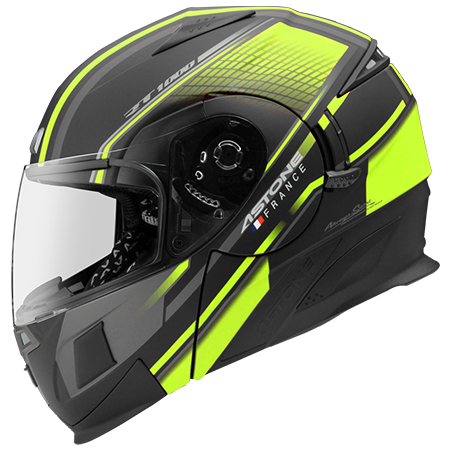 ASTONE RT1000 平光黑 AB15螢光黃 彩繪 內墨片 全罩式帽款 可掀式