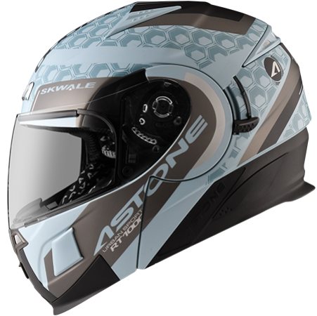 ASTONE RT1000 冰河藍 AB17黑銀 彩繪 內墨片 全罩式帽款 可掀式