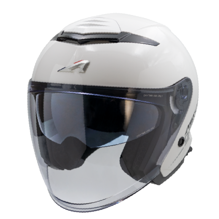 ASTONE DJ15 亮光白 素色 內墨片 3/4帽款