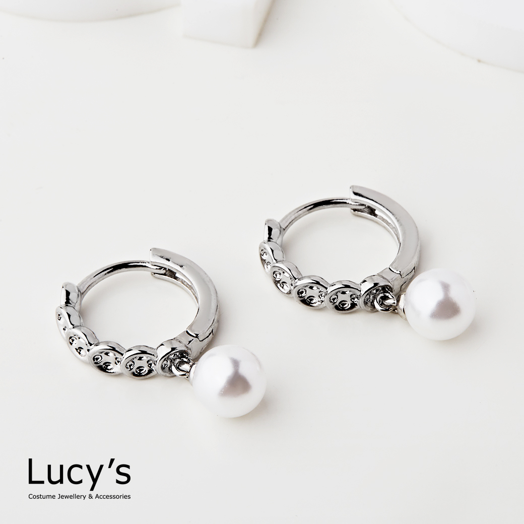 圓映珍珠 易扣耳環 (二色) (121420/121421)