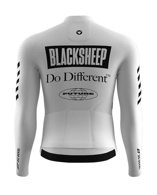 Black Sheep 黑羊 BSC 男款薄長袖車衣Racing 2.0 Aero LS Future Project Mono White /經典黑白