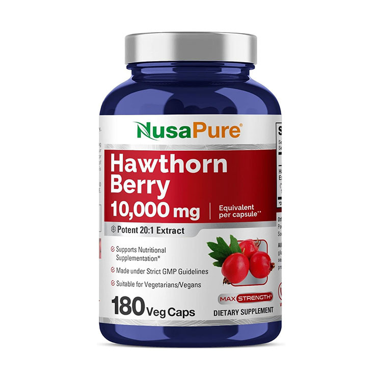 NusaPure Hawthorn Berry 10000mg , 180 Veg Capsules