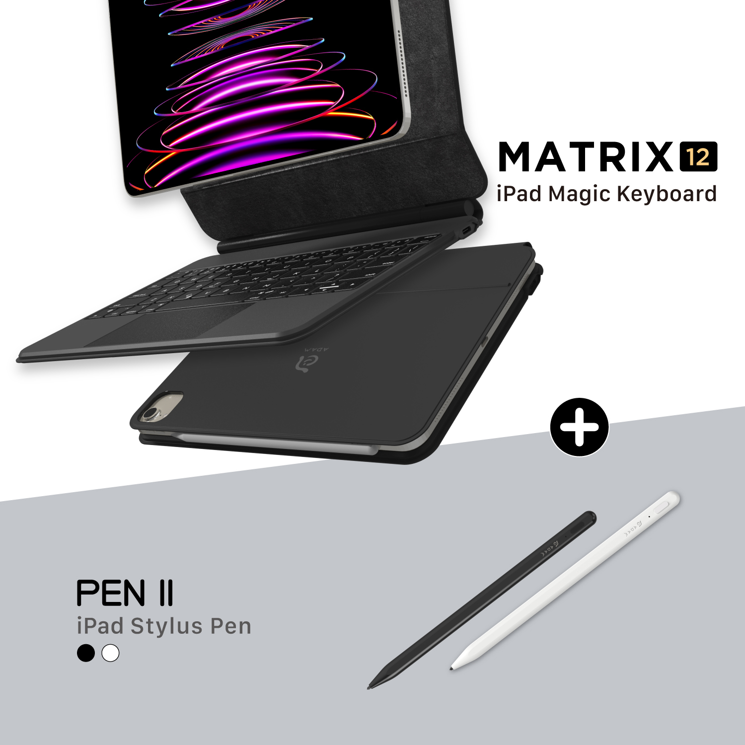 MATRIX 12 iPad Magic Keyboard + PEN II iPad Stylus Pen