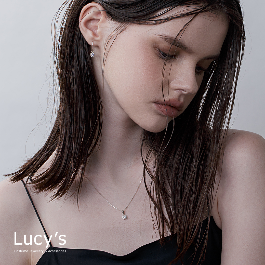 都會輕奢系列｜925純銀 雅典白(星星) 耳環/項鍊 (122889/122891/122882)