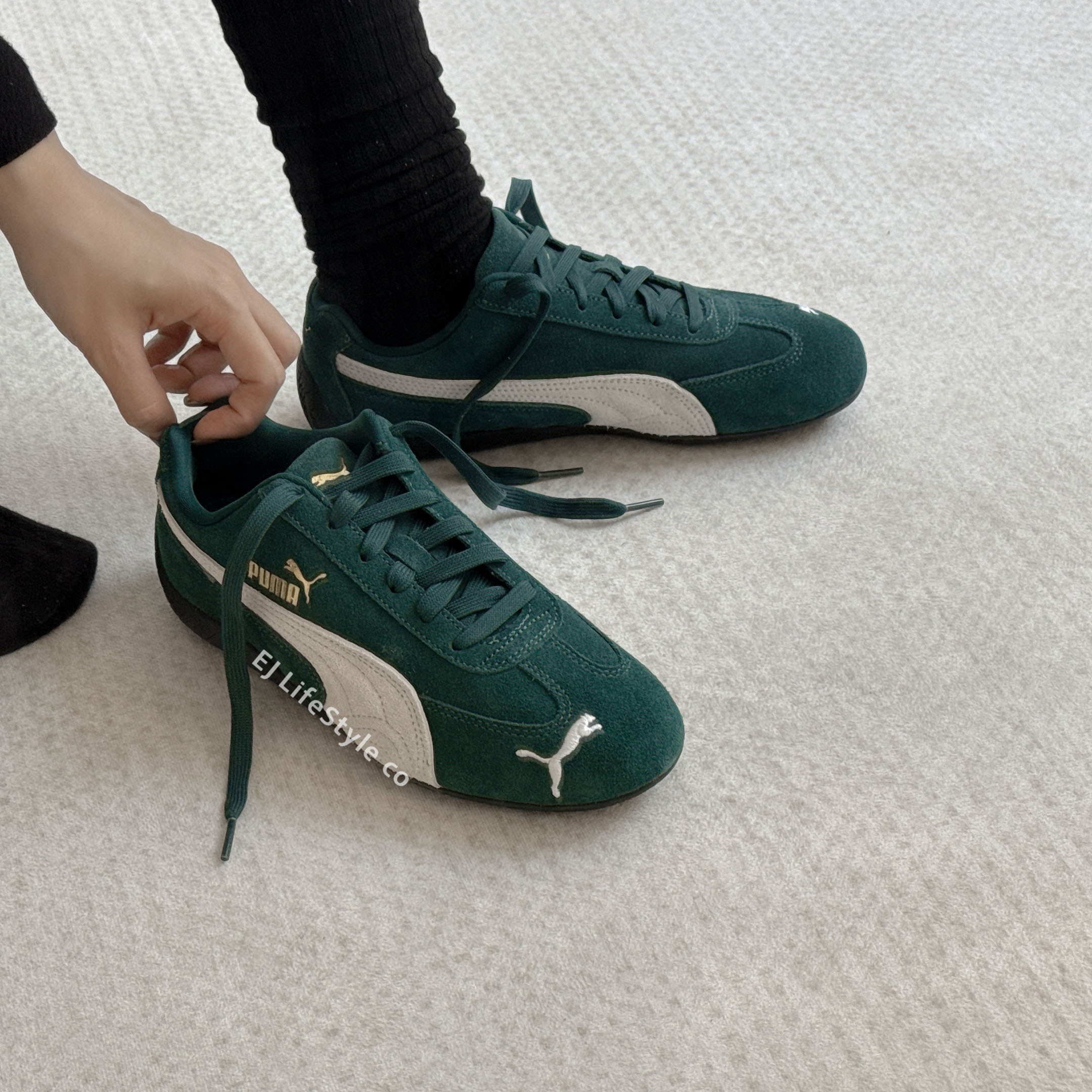 PUMA SPEEDCAT OG 森林綠 米灰 黑底 金標 復古 賽車鞋 Rosé 代言同款 朴彩英 男女鞋 398846-12 / 預購