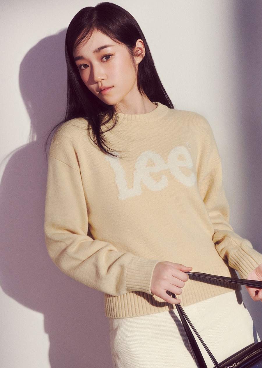 【現貨】【LEE】LEE標誌針織上衣 (淡黃/米杏/深藍/灰/黑)