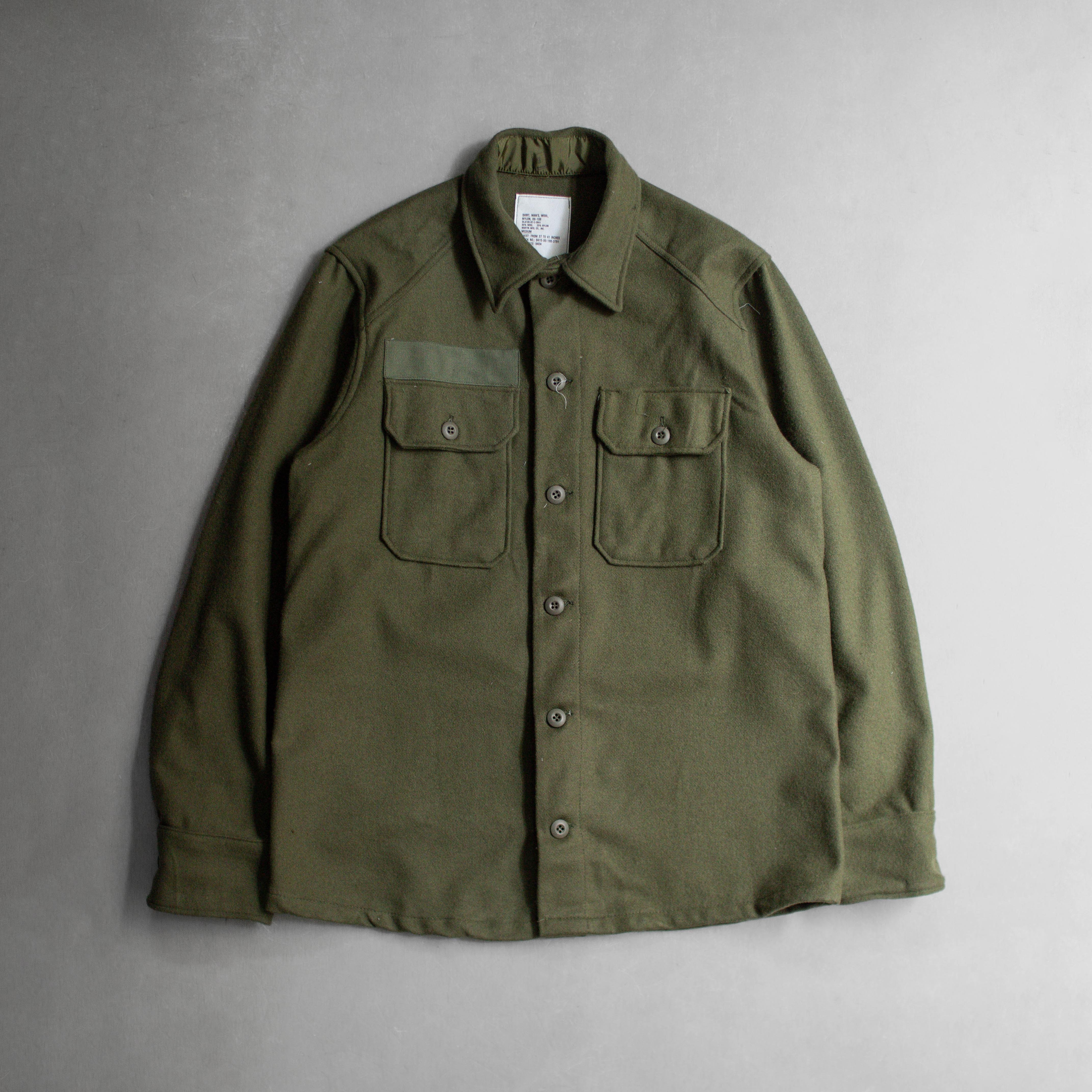 80S US ARMY OG108 WOOL SHIRT 庫存新品 美軍 羊毛 軍綠 長袖 軍襯衫