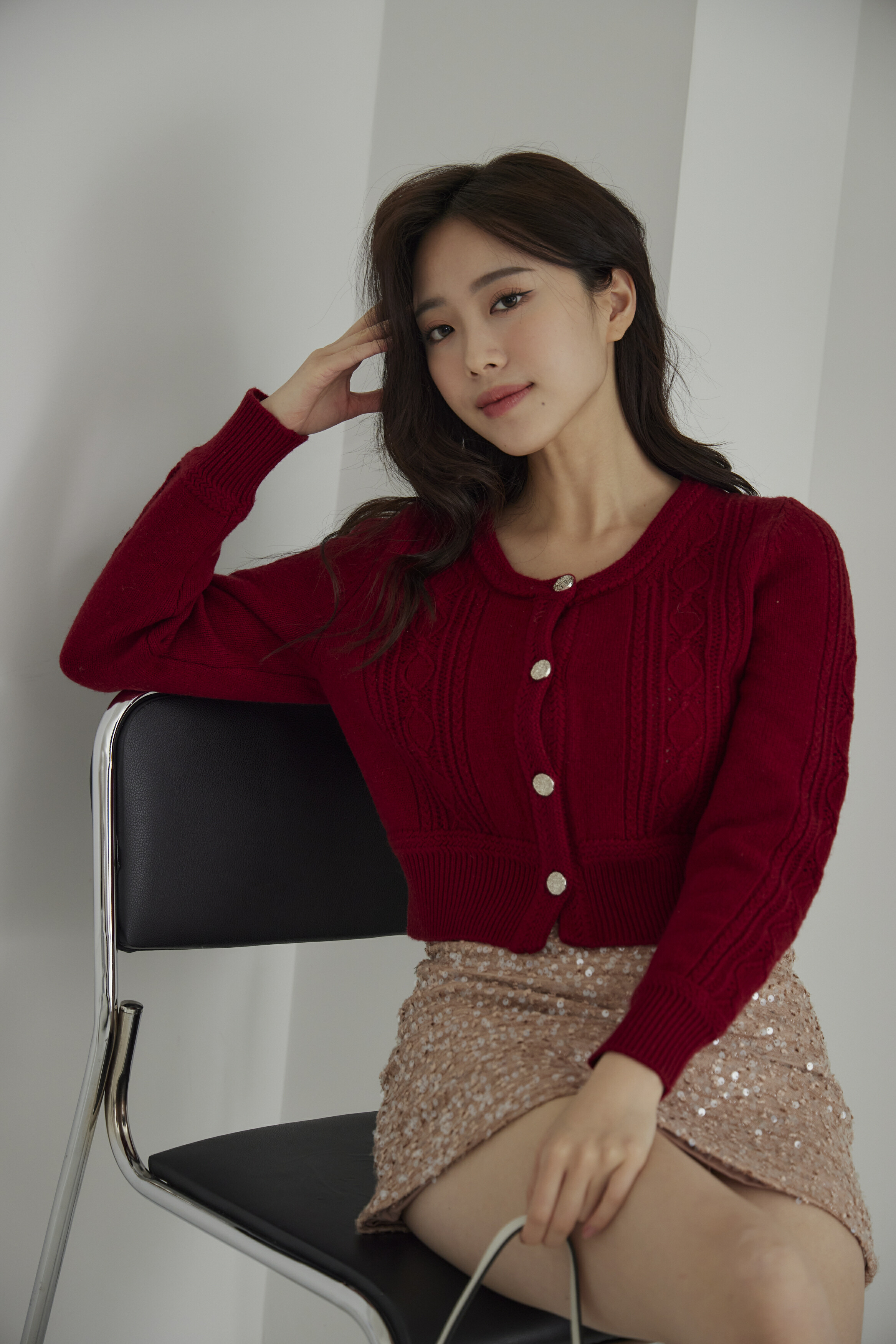 100%暖暖羊-深紅兩穿針織上衣