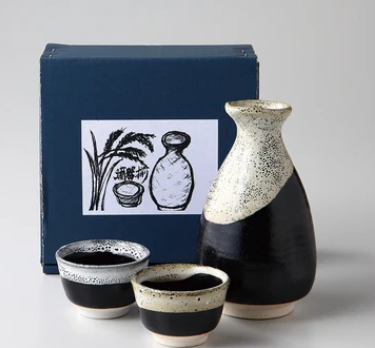 日本美濃燒薩摩天目清酒壺套裝 (日本製)