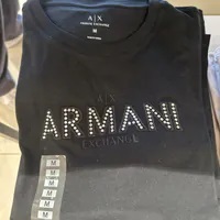 [S] ARMANI EXCHANGE PATCH BLING LOGO T-SHIRT,BLACK, 7VYT49-YJ6DZ-1200 [FINAL SALE] (SAX262)