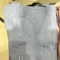 [S] ARMANI EXCHANGE SLIM-FIT JERSEY T-SHIRT WITH V-NECK,BLUE, 7VYTBI-YJG3Z-15CN [FINAL SALE] (SAX265)