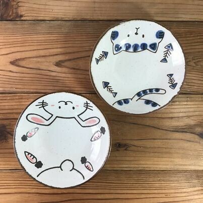 日本美濃燒兔仔瓦碟17CM (日本製)