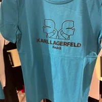 [S] KARL LAGERFELD DOUBLE KARL HEAD TEE,CRYSTAL TEAL, L1WH0069-CXN, [FINAL SALE] (SKL1173)