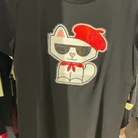 [S] KARL LAGERFELD CHOUPETTE BERET TEE,BLACK, L4WHC095-BLK, [FINAL SALE] (SKL1174)