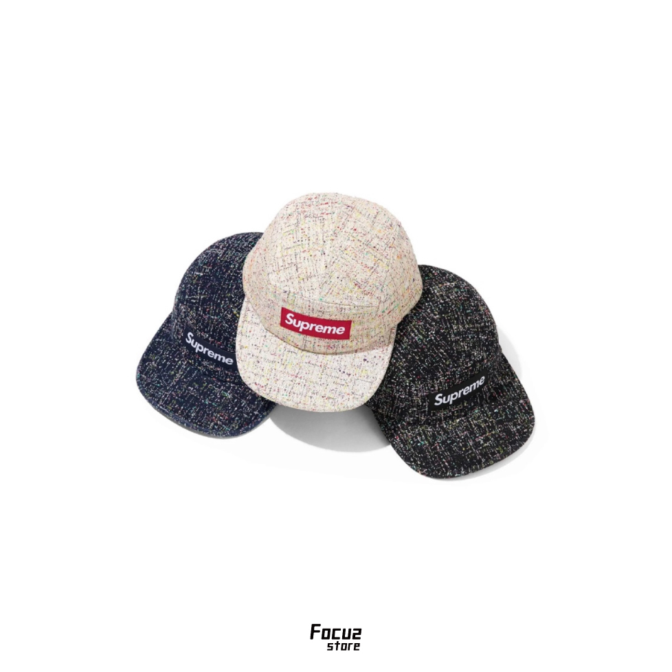 【Focus Store】現貨秒發 Supreme FW24 Week18 Denim Bouclé Camp Cap 老帽 毛圈紗