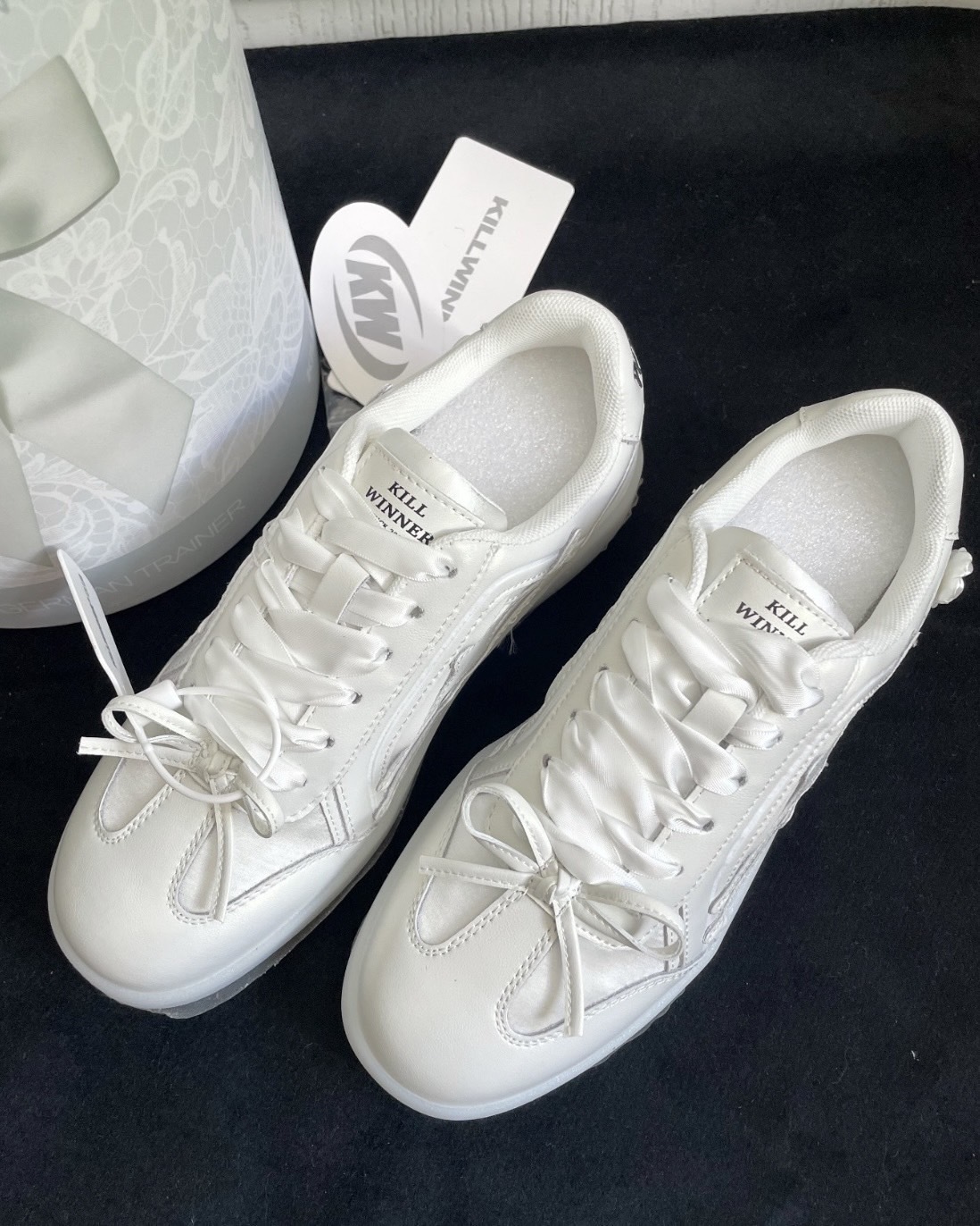 <明星同款🤍>Killwinner 德訓鞋 平替 緞帶 白月光