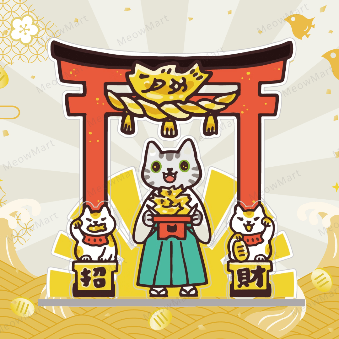 台灣吉豆貓｜貓の祈願壓克力擺件｜招財