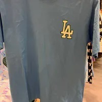 [S] MLB SMALL LA LOGO PATCH T-SHIRT,BLUE, 3ATS41023K0001-07BLS [FINAL SALE](SMLB426)