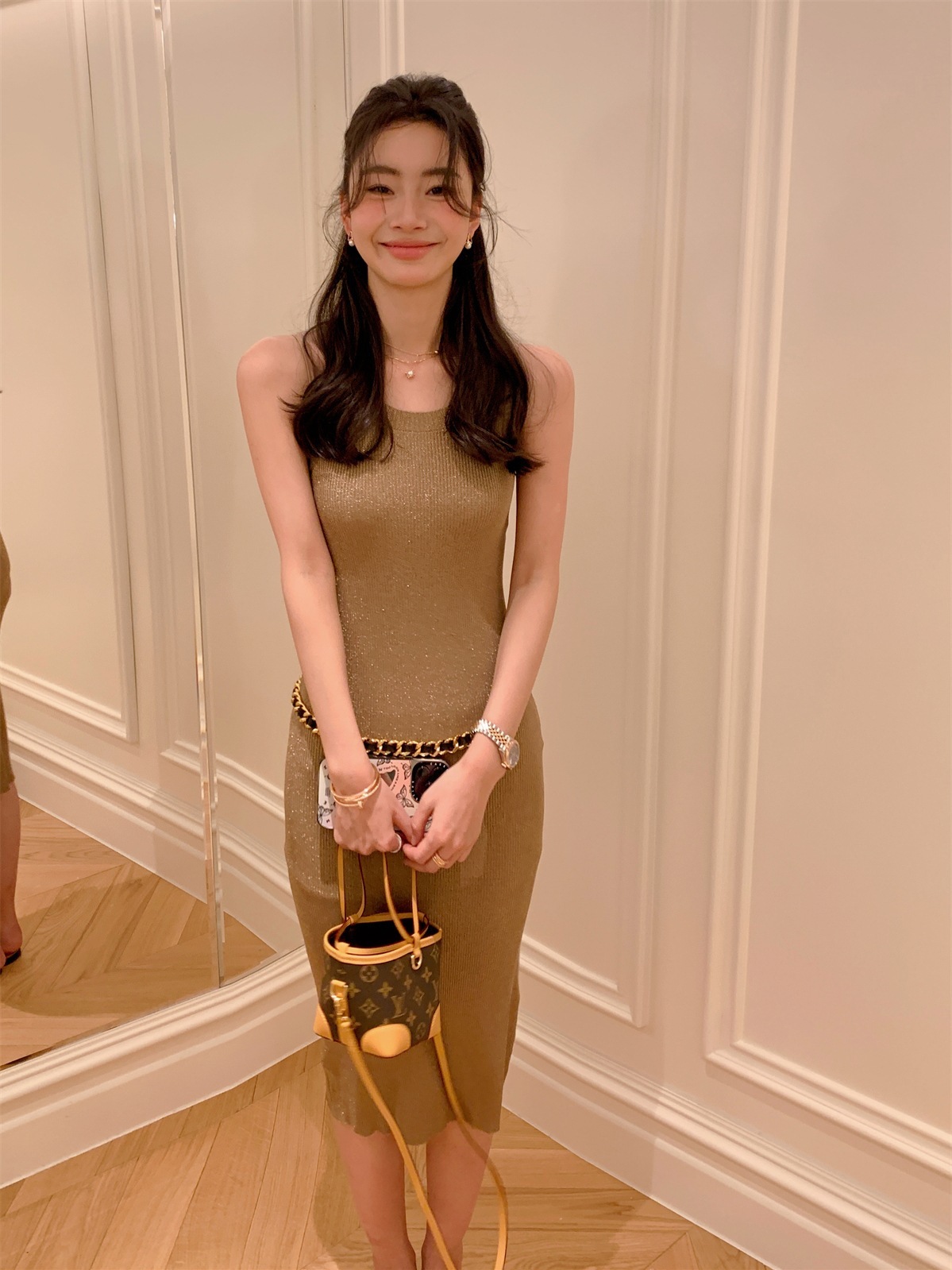 閃閃銀河紗針織洋裝+外套(2件組)