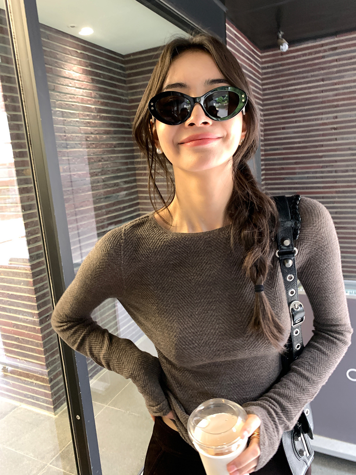 人字紋羊毛針織薄上衣(多色)