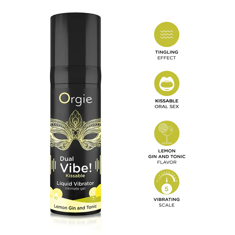 Orgie - Dual Vibe! Kissable Liquid Vibrator Stimulating Gel - Lemon Gin and Tonic 15ml