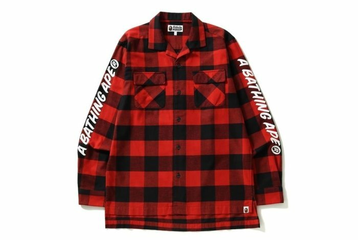 2017AW A BATHING APE CHECK SIDE SLIT SHIRT BAPE 格紋 襯衫 紅色 現貨