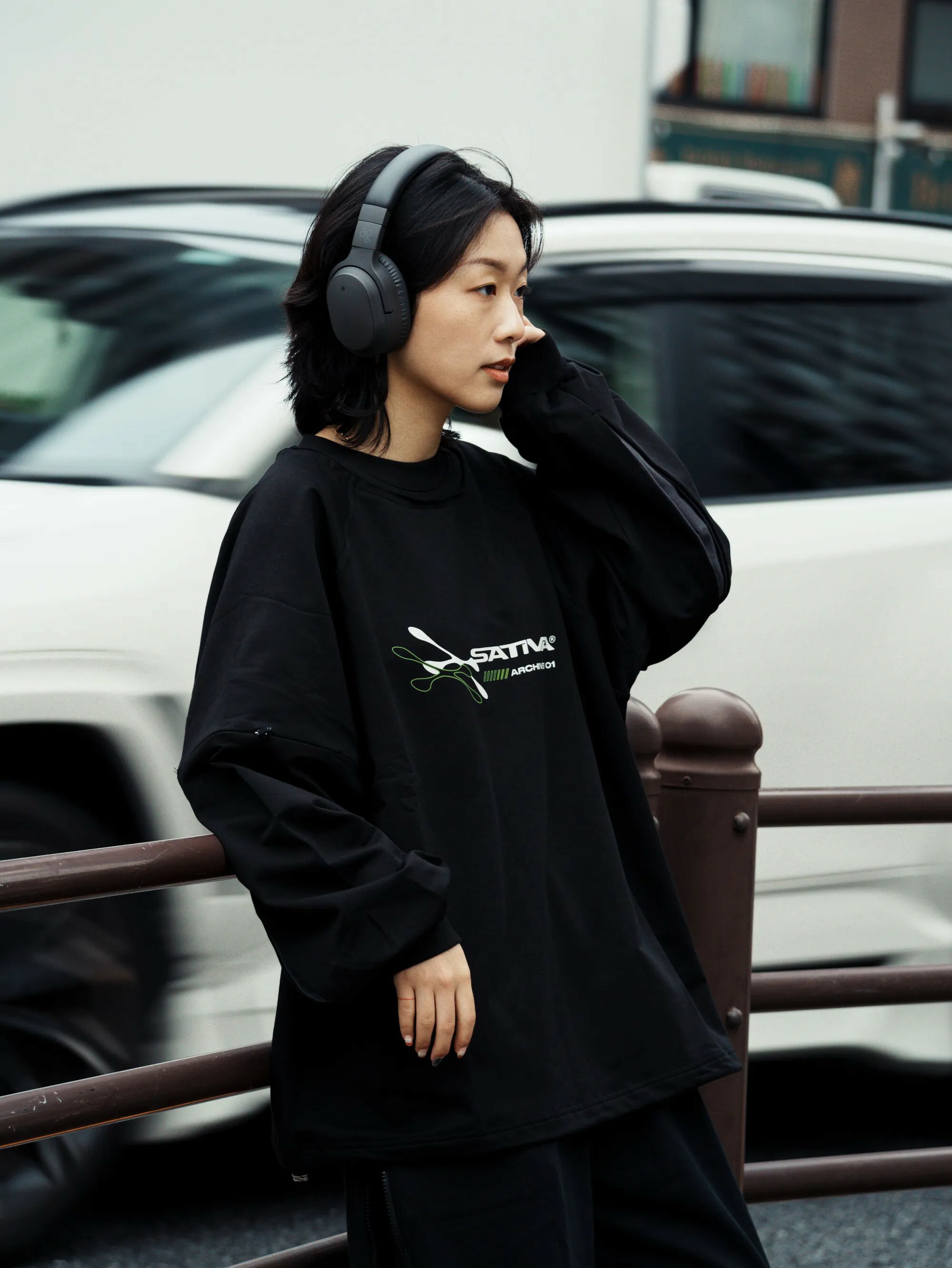 SATIVA UE-X3 “Aspherical” Sweatshirt 開袖 剪裁 大學T 黑 海軍藍