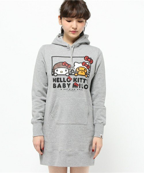 A BATHING APE x KITTY x MILO HOODIE ONEPIECE BAPE 凱蒂貓 三麗鷗 聯名 連身 帽T 現貨