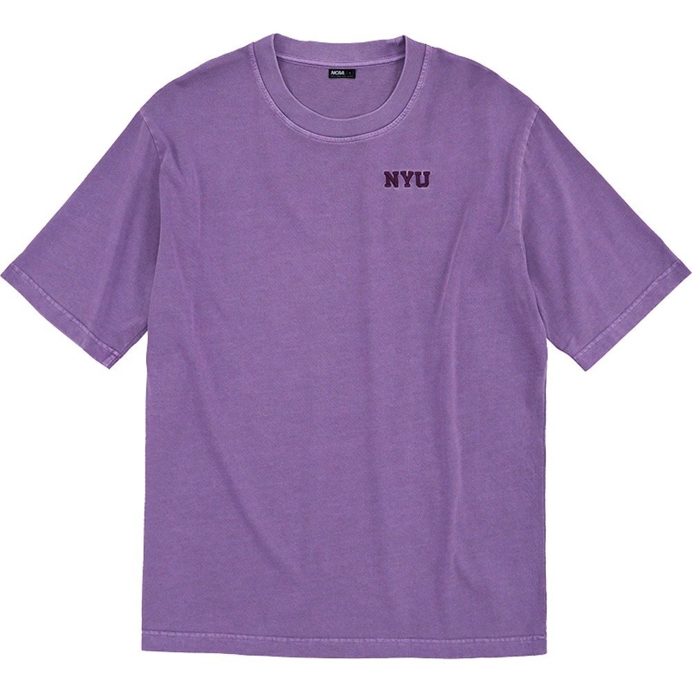 NCAA 短T 紫 NYU 水洗 刺繡LOGO 寬版 短袖 中性 7325100692
