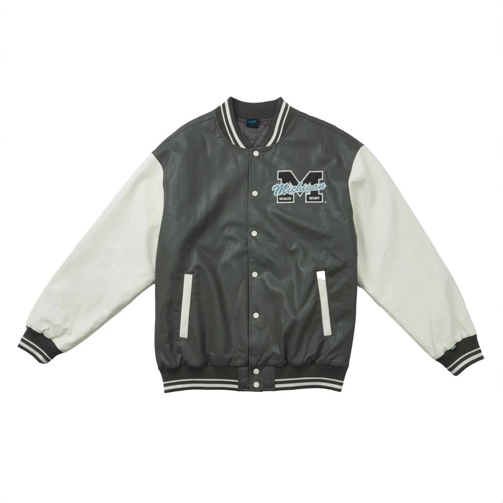 NCAA 中性 灰 落肩 棒球外套 密西根 7455144210