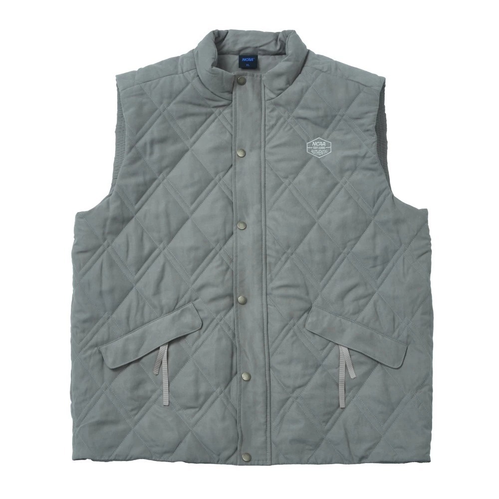 NCAA 淺灰 中性 菱格紋 鋪棉背心 7455148011