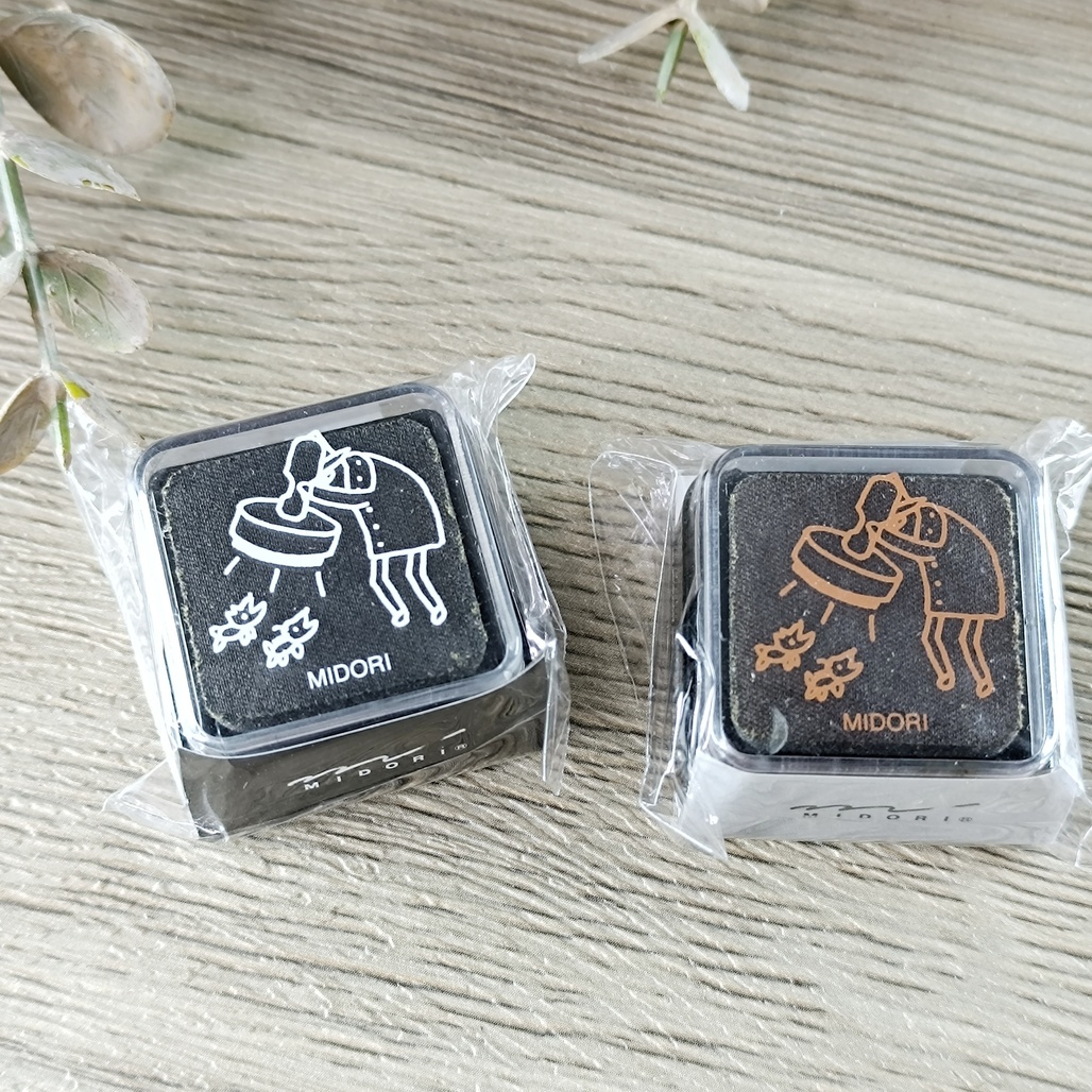 日本MIDORI．歐吉桑30周年 油性印台 黑/棕