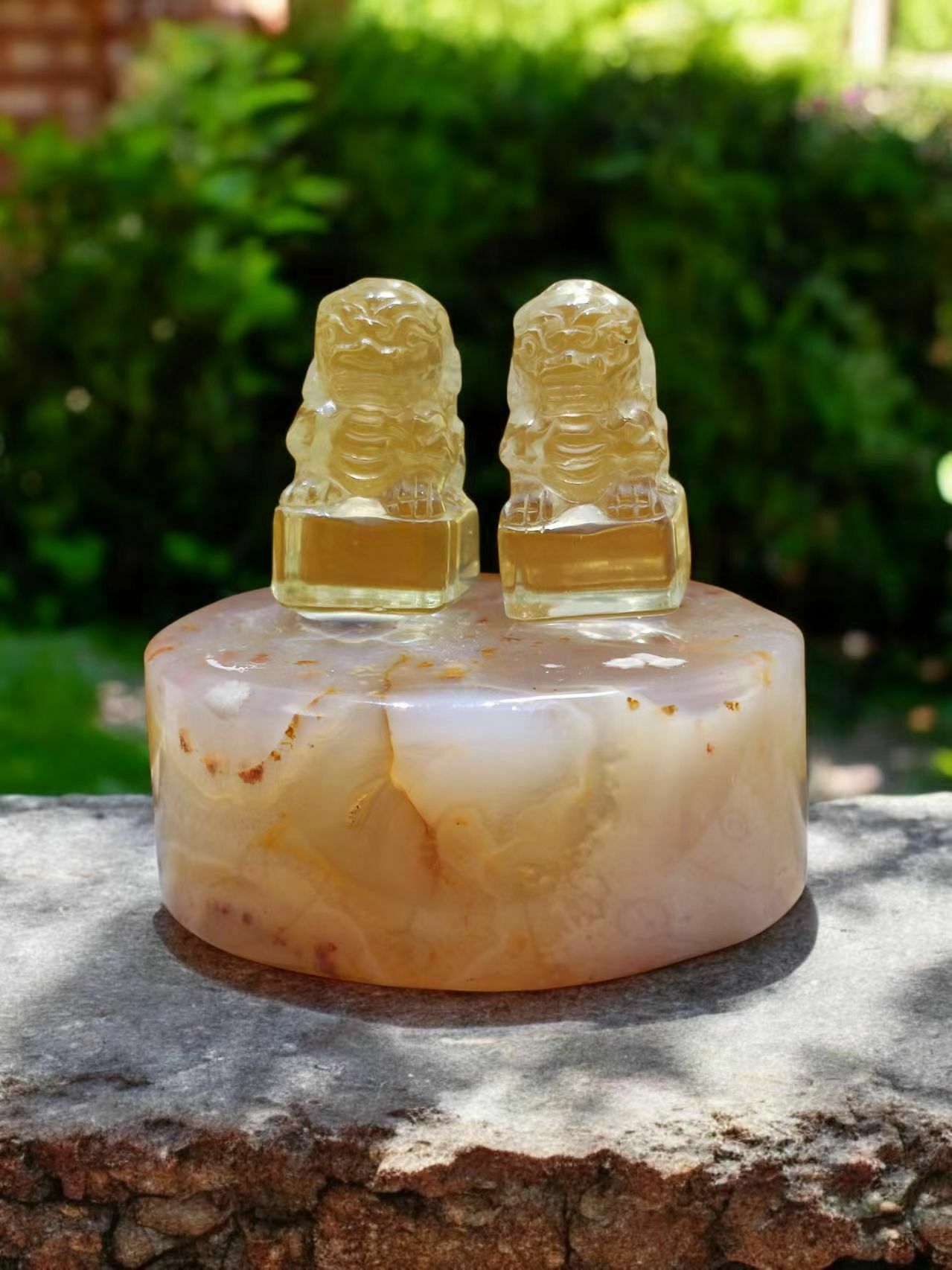 黃晶小獅子擺件