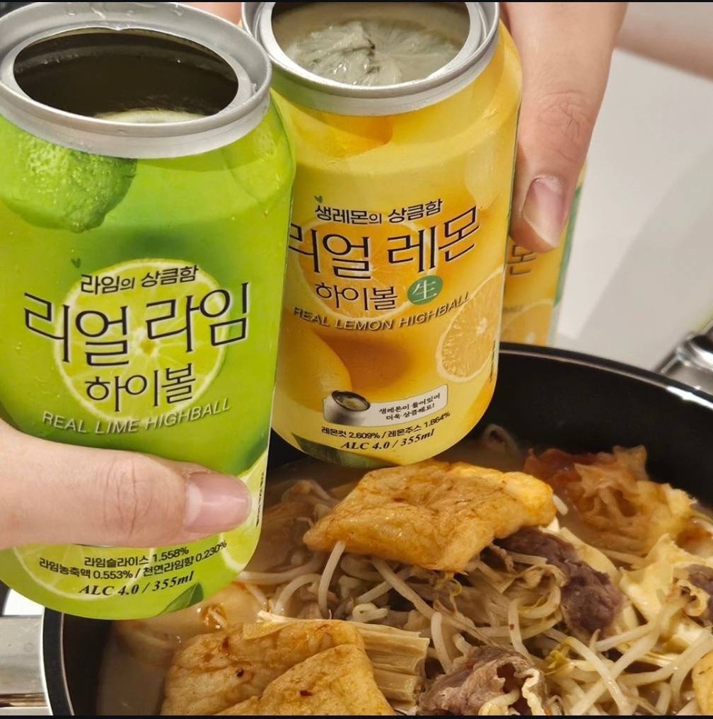 預購 1月中到貨 韓國 GS25 真果實 HIGHBALL 355ml X 24罐 箱出 (真檸檬 / 真萊姆) (含運)