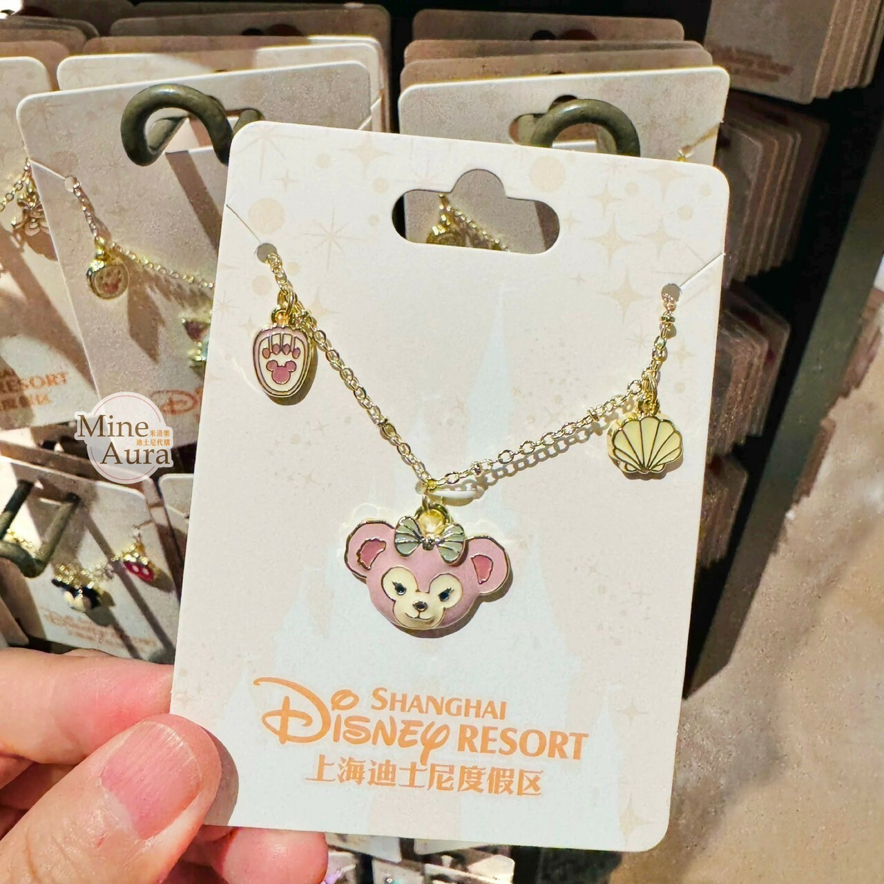 達菲 Duffy 與好友 大頭 墜飾 造型 項鍊 首飾 -上海迪士尼樂園